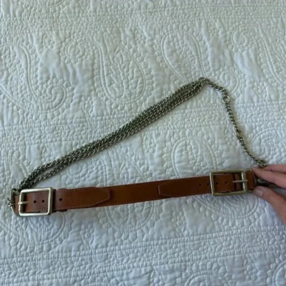 st .john leather chain belt